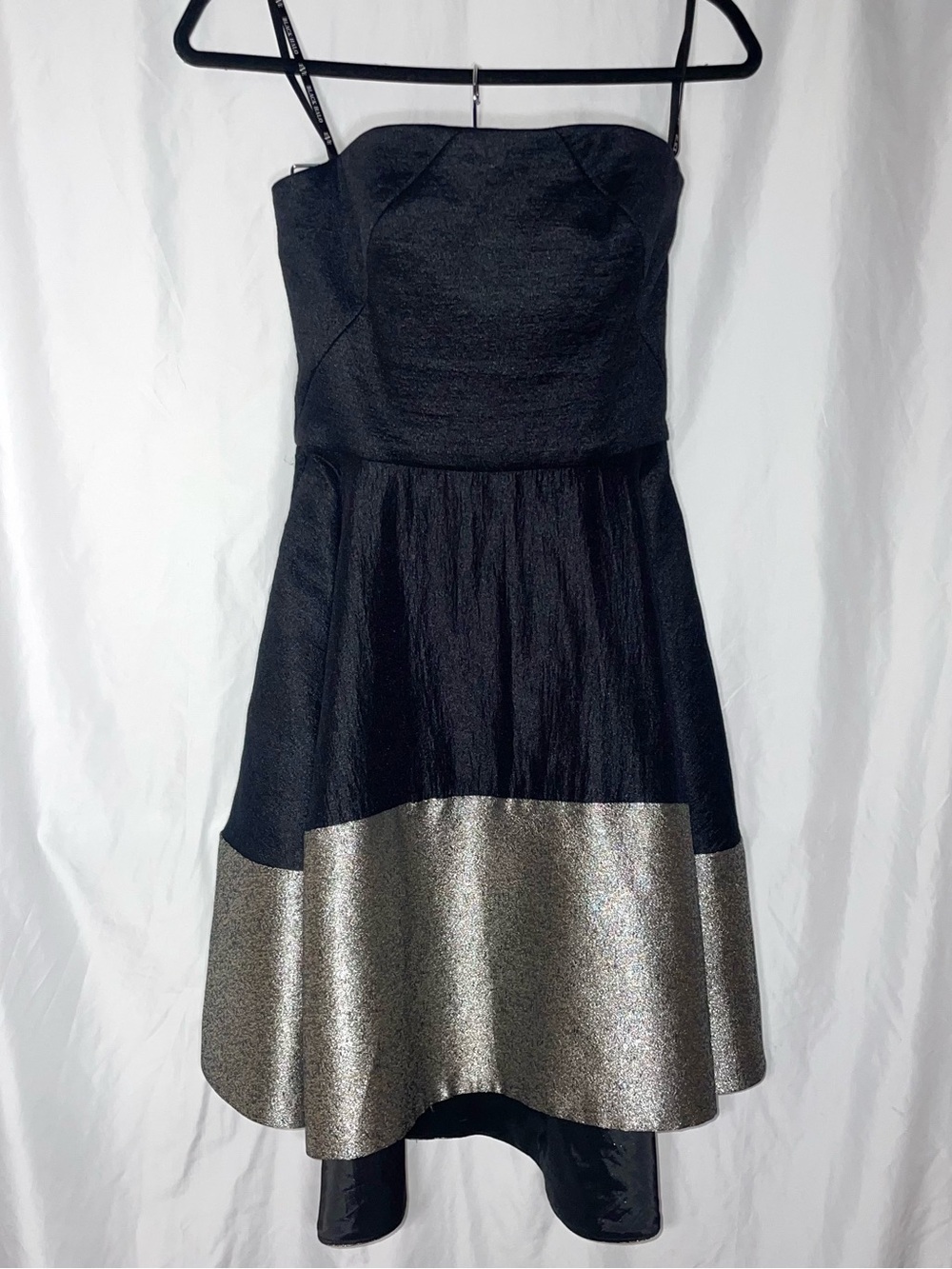 BLACK HALO EVE BY LAUREL BERMAN Size 6 Strapless Jaquard Cocktail Dress Pockets